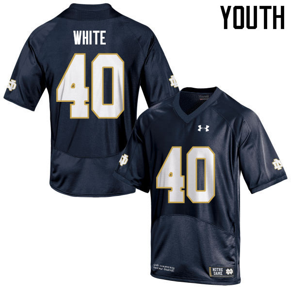 Youth #40 Drew White Notre Dame Fighting Irish College Football Jerseys Sale-Navy